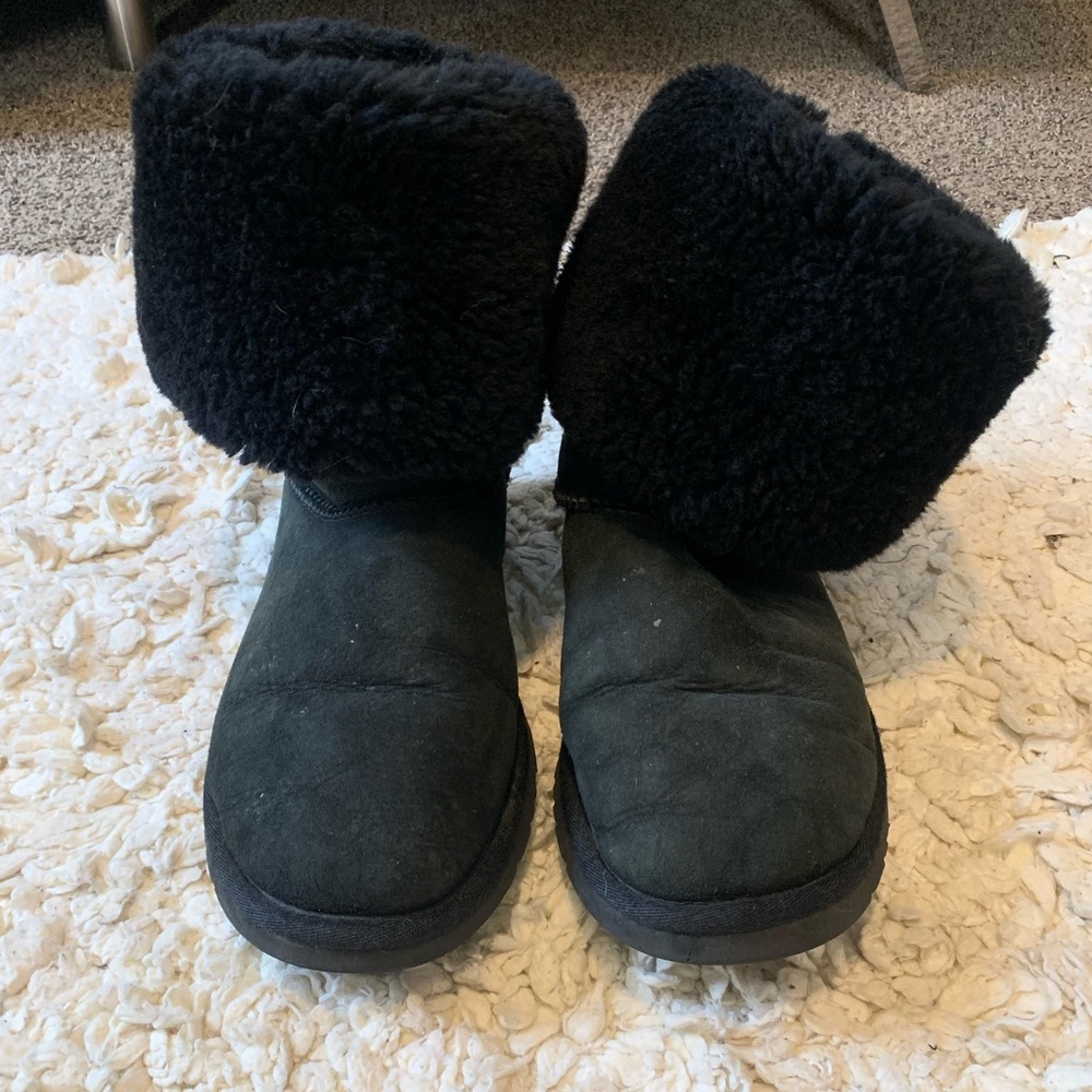 Classic Tall Black Ugg Boots Big Kids 6 / Women’s 8 Genuine Sheepskin & Leather